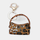 Bag Charm de Cuero con Estampado de Leopardo - Llavero Elegante para Bolso, Colgante Charm para Muje
