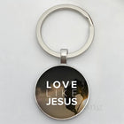 Llavero Coche I Love Jesus - Diseño Religioso con Vidrio Cabujón, Llavero para Coches Premium, Regal