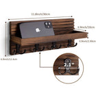 Llaveros Personalizados de Madera Rústica - Soporte de Pared con 4 Ganchos para Entrada, Organizador