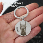 Llavero con Foto Personalizado de Mascota - Colgante Redondo de Acero Inoxidable, Regalo Emocional p