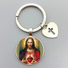 Llavero para Bolso Sagrado Corazón de Jesús y Virgen María - Joyería Religiosa Premium