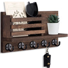Llaveros Personalizados Metal - Perchero de Pared con Estante para Correo y 5 Ganchos