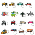 Llaveros Originales para Coche - Set de 16 Vehículos Tren, Helicóptero, Avión, Accesorios Clave Prem
