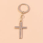 Llavero a Crochet Paso a Paso: Cruz Elegante con Cristal – Colgante Religioso Premium para Coche, Bo