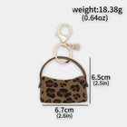 Bag Charm de Cuero con Estampado de Leopardo - Llavero Elegante para Bolso, Colgante Charm para Muje