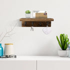 Private Key de tu Llavero - Soporte Rústico de Madera con 4 Ganchos, Estante Flotante Decorativo par