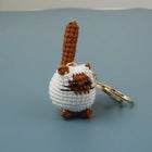 Llavero con foto personalizado - Mini Kitten Series Crochet Cat Doll, Llavero de Ganchillo Premium