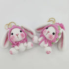 Llavero con Peluche de Conejo Tejido a Mano - Labubu Llavero Precio Premium, Llaveros con Peluches S