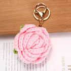 Llaveros Personalizados Sweet Rose Flower - Llavero Crochet Rosa para Parejas, Regalo Artesanal Prem