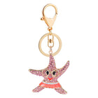 Llavero con Peluche de Tortuga Marina - Cristal Rhinestone y Metal, Diseño Marino para Bolso y Llave