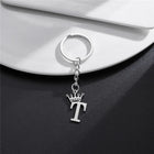 Llaveros Originales para Coche - Corona DIY A-Z Letras Colgante Acero Inoxidable Personalizado Regal
