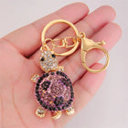 Llaveros Originales para Coche 2025: Elegante Llavero de Cristal Rhinestone Tortuga para Mujer - Acc