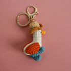 Llavero con peluche de gatito tejido a mano - Muñeco sonriente de crochet, llavero de punto, serie d