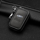 Llavero Ford Original de Cuero y Metal - Accesorio Premium para Mustang, Focus, Fiesta, Mondeo, Tran