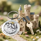 Llaveros Personalizados con Foto y Nombre Grabado - Llavero de Acero Inoxidable para Parejas, Famili