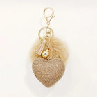 Llavero con Peluche Rhinestone Heart - Llavero Capibara Peluche Premium de Aleación y Pelo Sintético