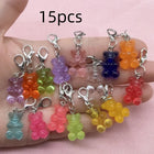 Llavero para Bolso de Osito Traslúcido - 15 Piezas Jelly, Colores Surtidos, Decoración Charm Premium
