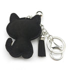Llavero para Bolso Gato Negro con Moño y Tassel de Pedrería - Charm Elegante para Mujer y Hombre