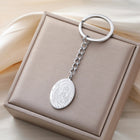 Llavero para Bolso de Acero Inoxidable con Medalla de San Judas Tadeo - Regalo Inspirador para Hombr