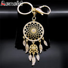 Llavero a Crochet para Hombre Bohemian Dream Catcher Atrapasueños Artesanal con Pluma y Tassel