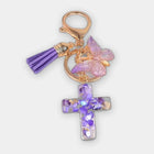 Bag Charm Cruz Mariposa Cristiano Llavero Resina Premium para Bolso Mochila