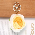Llaveros Personalizados Sweet Rose Flower - Llavero Crochet Rosa para Parejas, Regalo Artesanal Prem