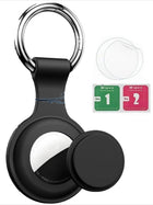 Llavero con AirTag de Cuero Genuino - Funda Protectora para Mascotas, Equipaje y Bolsos
