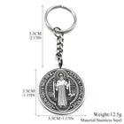 Llavero para bolso San Benito Acero Inoxidable Negro - Joyería Espiritual Premium