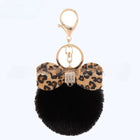 Llavero para Bolso de Pelo con Lazo Estampado Leopardo - Accesorio Premium