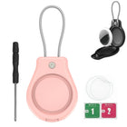Llavero con AirTag de Cuero Genuino - Funda Protectora para Mascotas, Equipaje y Bolsos