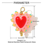 Contraseña del Llavero Inicio de Sesion - Corazón de Cristal Artesanal Premium para Ella