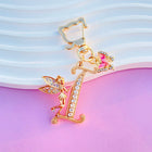 Llavero para Bolso Boutique Angel Iniciales A-Z Mariposa Cristal Metal Charm Colgante Regalo Madre M