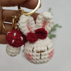 Llavero con Peluche de Conejo Champiñón a Crochet - Labubu Llavero Precio, Llaveros con Peluches Art