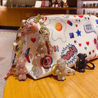 Llavero Llaves Coche de Oso con Pedrería - Llavero Elegante para Pareja, Llavero Decorativo para Bol
