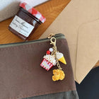Llavero Personalizado Croissant y Café - Diseño Resina Premium