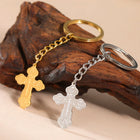 Llavero para Bolso Cruz Ortodoxa Rusa - Charm Elegante y Premium en Acero Inoxidable