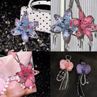 Llaveros Personalizados con Orquídea Mariposa y Borla - Llavero de Flor Púrpura