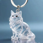Llavero para Bolso Gato Transparente: Guarda Recuerdos de Mascotas, Charm Premium
