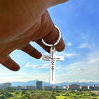 Llavero para Bolso Cruz de Jesús Metal Premium - Regalo Fiel Cristiano