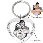 Llaveros Personalizados con Foto y Nombre Grabado - Llavero de Acero Inoxidable para Parejas, Famili
