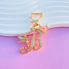 Llavero para Bolso Boutique Angel Iniciales A-Z Mariposa Cristal Metal Charm Colgante Regalo Madre M