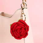 Llaveros Personalizados Sweet Rose Flower - Llavero Crochet Rosa para Parejas, Regalo Artesanal Prem