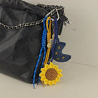 Llavero a Crochet Paso a Paso - Sonrisa Estrella Luna Sol - Colgante de Bolso Artesanal Azul y Amari