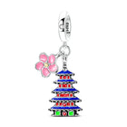 Llaveros Charms de Plata 925: Torre Eiffel, Coliseo, Arco del Triunfo - Luminosos y Elegantes