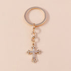 Llavero a Crochet Paso a Paso: Cruz Elegante con Cristal – Colgante Religioso Premium para Coche, Bo