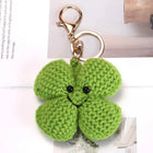 Bag Charm Premium: Llavero Trébol de 4 Hojas y Corazón Tejido - Accesorio Creativo para Bolsos