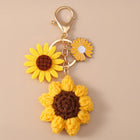 Llaveros Crochet Hechos a Mano - Girasol Tejido para Mujer, Llavero Crochet Original para Bolso y De