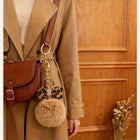 Llavero para Bolso de Pelo con Lazo Estampado Leopardo - Accesorio Premium