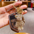 Llavero Llaves Coche de Oso con Pedrería - Llavero Elegante para Pareja, Llavero Decorativo para Bol