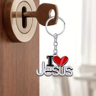 Llavero para Bolso Corazón Religioso I Love Jesus - Colgante de Aleación, Regalo de Fe Cristiana